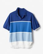 【ドゥクラッセ/DoCLASSE / MEN】のプレーティングニットゴルフポロ ブルーボーダー|ID: prp329100003921567 ipo3291000000028264514
