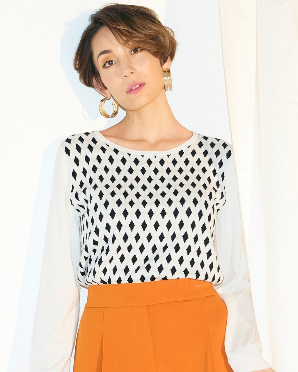 【ドゥクラッセ/DoCLASSE】のアーガイルジャカード・プルオーバー 人気、トレンドファッション・服の通販 founy(ファニー) 　ファッション　Fashion　レディースファッション　Fashion for Women　トップス・カットソー　Cut & Sew Tops　ニット　Knit Tops & Sweaters　カジュアルプルオーバー・ニットトップス　Pullovers & Knit Tops / Casual Pullovers　なめらか　Smooth, Silky Texture　アンサンブル　Ensemble Set　カーディガン　Cardigan, Knitwear　クラシカル　Classical, Vintage-Inspired　サマー　Summer, Summer Style　ジャカード／ジャガード　Jacquard, Woven Pattern　 other-1|ID: prp329100003921586 ipo3291000000028264518