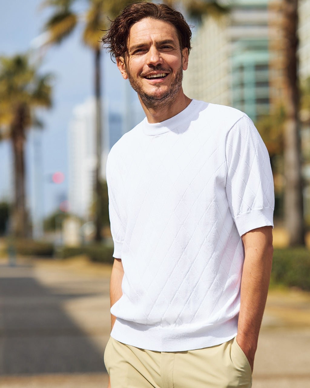 【ドゥクラッセ/DoCLASSE / MEN】のハイゲージクルーセーター半袖 インテリア・キッズ・メンズ・レディースファッション・服の通販 founy(ファニー) 　ファッション　Fashion　メンズファッション　Fashion for Men　セーター　Sweater, Knitwear　メンズ　Men's, Menswear　エレガント 上品　Elegant　半袖　Short Sleeve, Half Sleeve　軽量　Lightweight, Ultra Light　オフホワイト|ID: prp329100003953893 ipo3291000000028264618