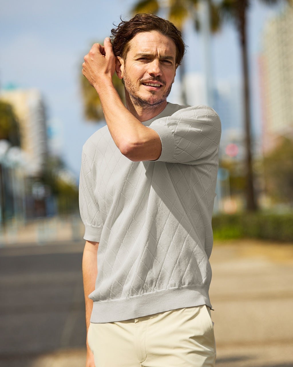 【ドゥクラッセ/DoCLASSE / MEN】のハイゲージクルーセーター半袖 インテリア・キッズ・メンズ・レディースファッション・服の通販 founy(ファニー) 　ファッション　Fashion　メンズファッション　Fashion for Men　セーター　Sweater, Knitwear　メンズ　Men's, Menswear　エレガント 上品　Elegant　半袖　Short Sleeve, Half Sleeve　軽量　Lightweight, Ultra Light　杢グレー|ID: prp329100003953893 ipo3291000000028264619