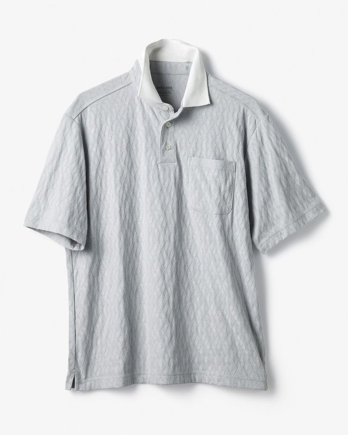 【ドゥクラッセ/DoCLASSE / MEN】のリンクステクスチャーポロ インテリア・キッズ・メンズ・レディースファッション・服の通販 founy(ファニー) https://founy.com/ ファッション Fashion メンズファッション Fashion for Men トップス・カットソー Cut & Sew Tops メンズシャツ Shirts ポロシャツ / きれいめカジュアルスタイル Polo Shirts シャドー Shadow, Subtle Pattern ジャカード／ジャガード Jacquard, Woven Pattern ボーダー Border, Stripe メンズ Men's, Menswear 軽量 Lightweight, Ultra Light |ID: prp329100003953900 ipo3291000000033219191