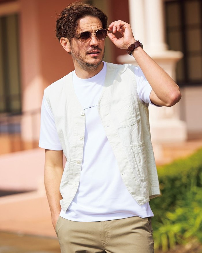【ドゥクラッセ/DoCLASSE / MEN】のリネンコットンサマーベスト インテリア・キッズ・メンズ・レディースファッション・服の通販 founy(ファニー) https://founy.com/ ファッション Fashion メンズファッション Fashion for Men ジャケット Jacket, Outerwear ベスト Vest, Waistcoat メンズ Men's, Menswear リネン Linen, Linen Fabric |ID: prp329100003953929 ipo3291000000028264638