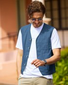 【ドゥクラッセ/DoCLASSE / MEN】のリネンコットンサマーベスト スティールブルー|ID: prp329100003953929 ipo3291000000028264640