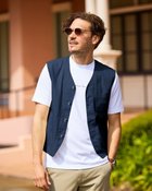 【ドゥクラッセ/DoCLASSE / MEN】のリネンコットンサマーベスト ネイビー|ID: prp329100003953929 ipo3291000000028264641