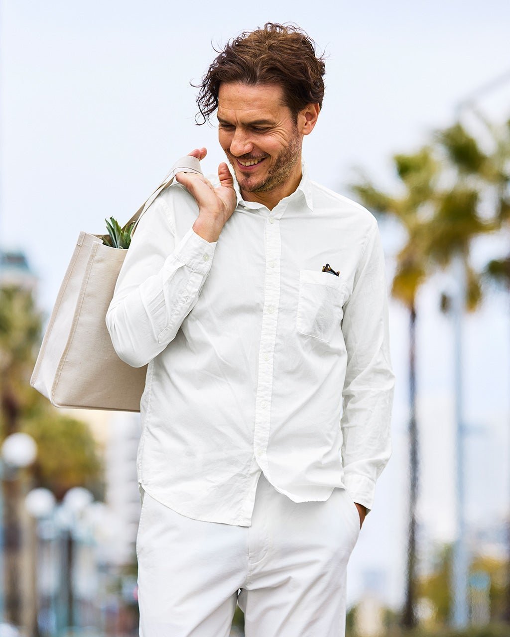 【ドゥクラッセ/DoCLASSE / MEN】のシルキーコットンローンシャツ(長袖) インテリア・キッズ・メンズ・レディースファッション・服の通販 founy(ファニー) 　ファッション　Fashion　メンズファッション　Fashion for Men　デニム　Denim, Jeans Material　プリーツ　Pleats, Pleated　ボックス　Boxy, Box Shape　ボトム　Bottoms, Lower Wear　メンズ　Men's, Menswear　長袖　Long Sleeve, Full Sleeve　オフホワイト|ID: prp329100003953954 ipo3291000000028264653