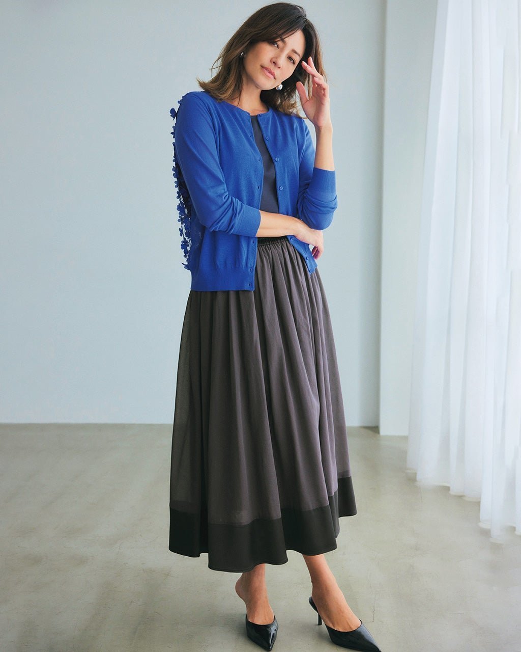 【ドゥクラッセ/DoCLASSE】のサテン切替・シアーコットンフレアスカート 人気、トレンドファッション・服の通販 founy(ファニー) 　ファッション　Fashion　レディースファッション　Fashion for Women　スカート　Skirts　Aライン・フレアスカート　A-Line & Flared Skirts　サテン　Satin, Glossy Fabric　フレア　Flare, Flared　切替　Switching, Contrast Panel　 other-1|ID: prp329100003954061 ipo3291000000034211992