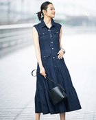 【ドゥクラッセ/DoCLASSE】のソフトデニム・ティアードワンピース 人気、トレンドファッション・服の通販 founy(ファニー) ファッション Fashion レディースファッション Fashion for Women ワンピース Dresses ジャケット Jacket, Outerwear ティアード Tiered, Tiered Style デニム Denim, Jeans Material ドレス Dress, One-Piece ノースリーブ Sleeveless, No-Sleeve thumbnail インディゴ|ID: prp329100003954181 ipo3291000000034029358