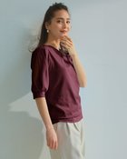 【ドゥクラッセ/DoCLASSE】のスリットシフォン・パフ袖トップス ボルドー|ID: prp329100003954202 ipo3291000000033870285