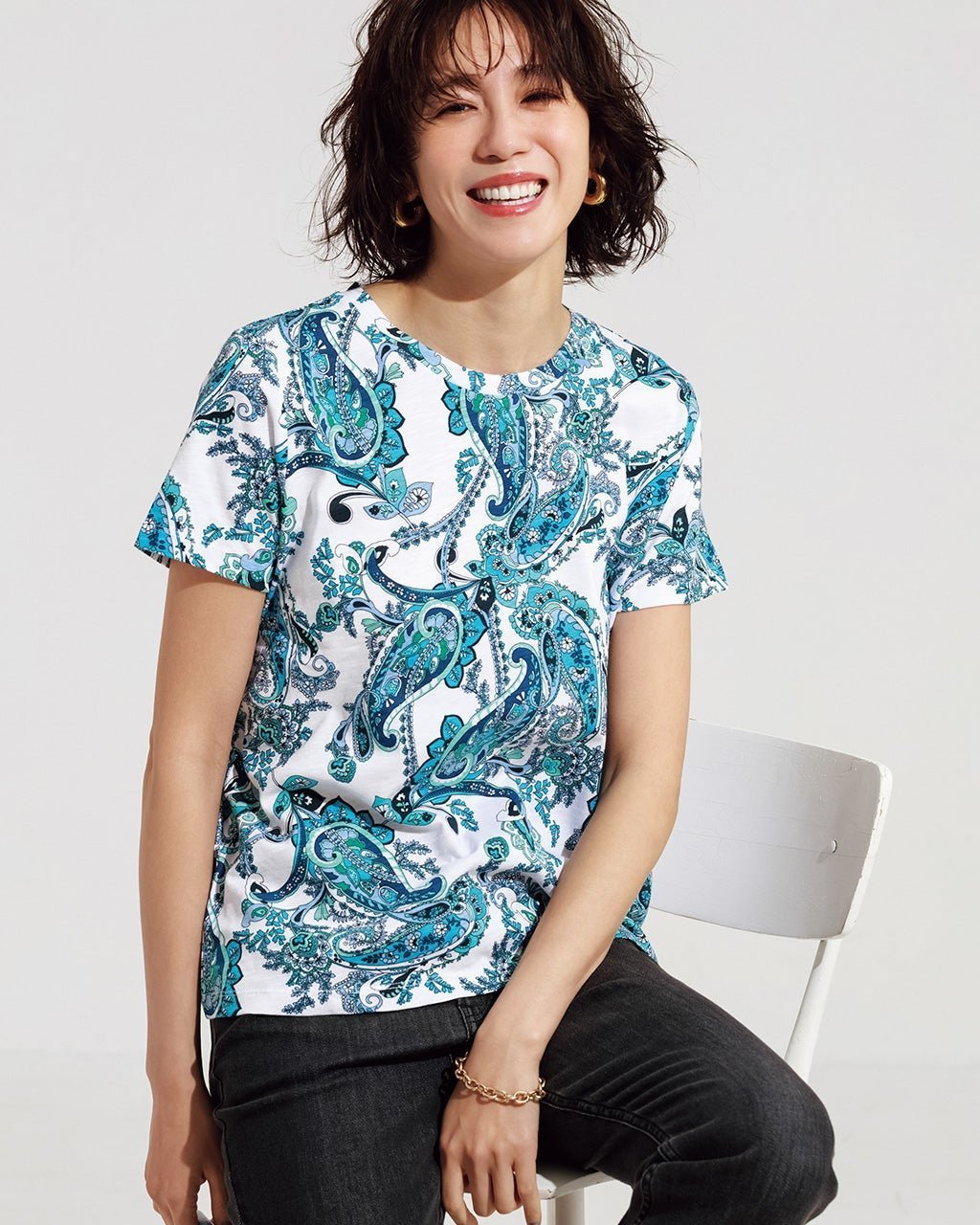 【ドゥクラッセ/DoCLASSE】の綿スラブ・クルーネックT 人気、トレンドファッション・服の通販 founy(ファニー) 　ファッション　Fashion　レディースファッション　Fashion for Women　トップス・カットソー　Cut & Sew Tops　シャツ・ブラウス・オフィスカジュアル　Elegant Blouses & Button-Ups　ロングTシャツ・Tシャツ　Longline T-Shirts & Tees　カットソー・ベーシックTシャツ　Cut-and-Sewn Tops / Stretch Tees & Basics　カットソー　Cut and Sewn Top　プリント　Print, Printed Pattern　モダン　Modern, Contemporary　夏　Summer　定番　Standard, Basic Item　 other-1|ID: prp329100003989138 ipo3291000000032088882
