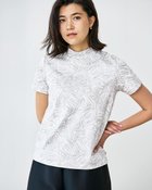 【ドゥクラッセ/DoCLASSE】のコットン混・ハイネックT シルバー&times;ホワイト|ID: prp329100003989139 ipo3291000000034378306