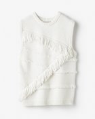 【ドゥクラッセ/DoCLASSE】の柄編み・フリンジニットベスト ホワイト|ID: prp329100003989141 ipo3291000000035991274