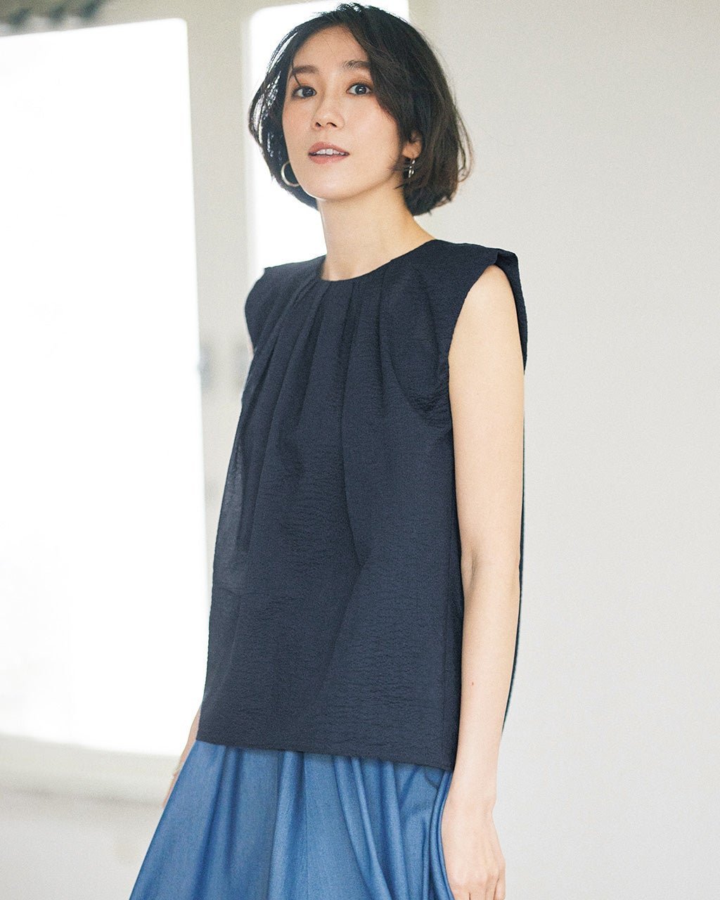 【ドゥクラッセ/DoCLASSE】のリップルコットン・ノースリーブブラウス 人気、トレンドファッション・服の通販 founy(ファニー) 　ファッション　Fashion　レディースファッション　Fashion for Women　トップス・カットソー　Cut & Sew Tops　キャミソール&ノースリーブ　Camisoles & Sleeveless Tops　シャツ・ブラウス・オフィスカジュアル　Elegant Blouses & Button-Ups　 other-1|ID: prp329100003989152 ipo3291000000032637796