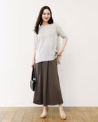 【ドゥクラッセ/DoCLASSE】のUVスラブ・ギャザーワイドパンツ ダークトープ|ID: prp329100003989163 ipo3291000000035991286