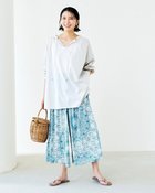 【ドゥクラッセ/DoCLASSE】のUVスラブ・ギャザーワイドパンツ アクアブルー|ID: prp329100003989163 ipo3291000000035991289