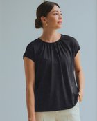 【ドゥクラッセ/DoCLASSE】のUVスラブ・ギャザーフレンチトップス ブラック|ID: prp329100003989179 ipo3291000000035991327