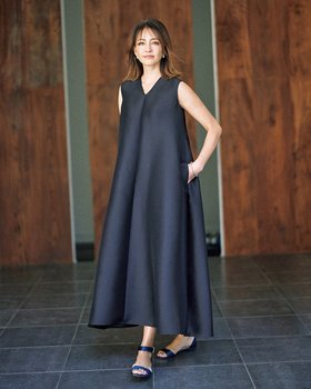 【ドゥクラッセ/DoCLASSE】 シルキーダブルクロス・テントラインワンピース人気、トレンドファッション・服の通販 founy(ファニー) ファッション Fashion レディースファッション Fashion for Women ワンピース Dresses カッティング Cutting Detail コンパクト Compact, Small Size 夏 Summer |ID:prp329100003989184