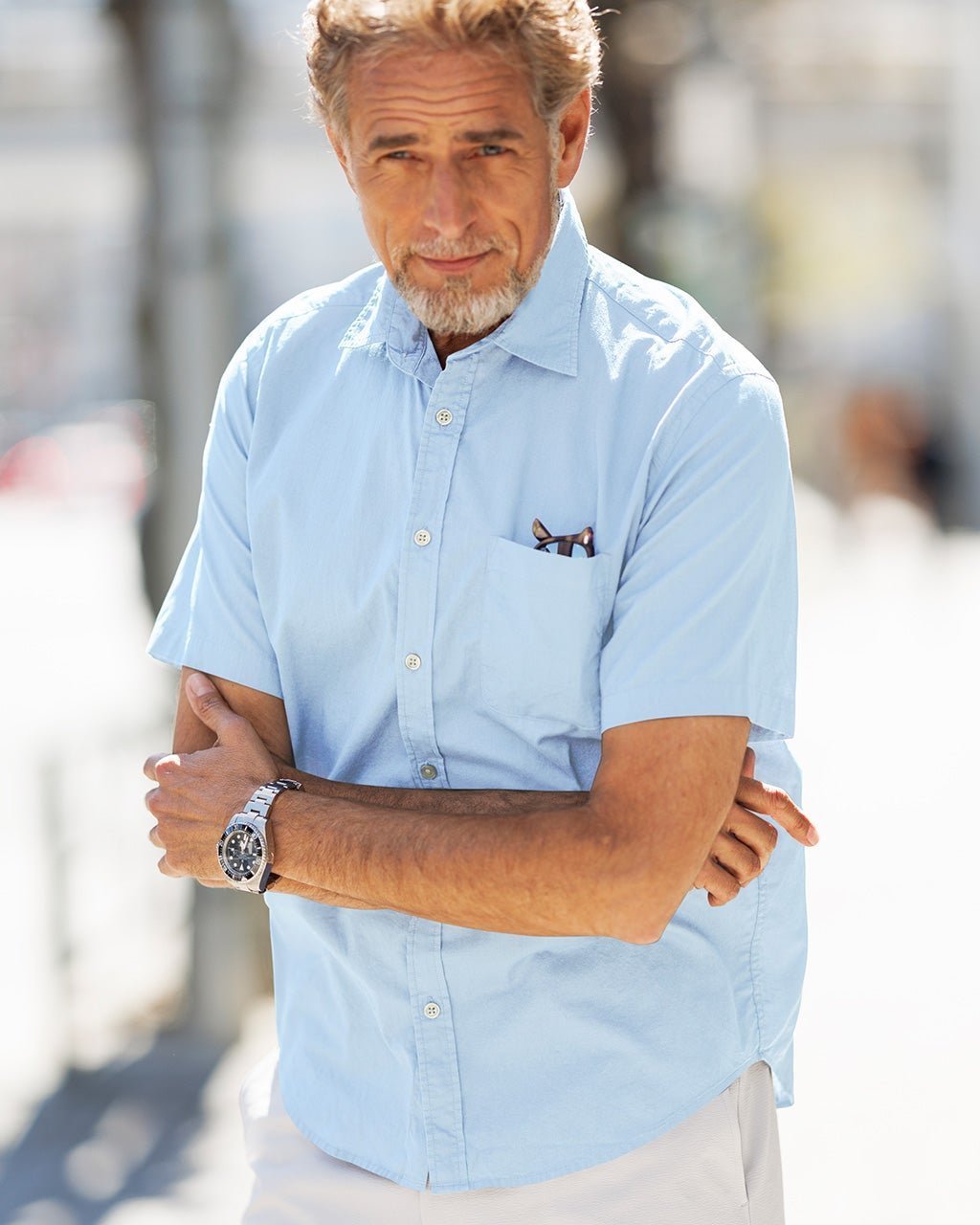 【ドゥクラッセ/DoCLASSE / MEN】のシルキーコットンローンシャツ(半袖) インテリア・キッズ・メンズ・レディースファッション・服の通販 founy(ファニー) 　ファッション　Fashion　メンズファッション　Fashion for Men　デニム　Denim, Jeans Material　プリーツ　Pleats, Pleated　ボックス　Boxy, Box Shape　ボトム　Bottoms, Lower Wear　メンズ　Men's, Menswear　半袖　Short Sleeve, Half Sleeve　ライトブルー|ID: prp329100003989191 ipo3291000000028265250