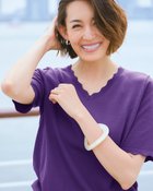 【ドゥクラッセ/DoCLASSE】のUVニット・スカラップVネック パープル|ID: prp329100004013854 ipo3291000000036009651