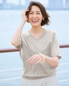 【ドゥクラッセ/DoCLASSE】のUVニット・スカラップVネック ライトグレー|ID: prp329100004013854 ipo3291000000036009654