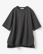【ドゥクラッセ/DoCLASSE】の高密度シルコットン・5分袖ロングT/64㎝ チャコール|ID: prp329100004020895 ipo3291000000032027157