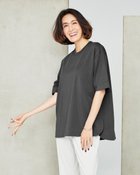 【ドゥクラッセ/DoCLASSE】の高密度シルコットン・5分袖ロングT/64㎝ チャコール|ID: prp329100004020895 ipo3291000000036009695