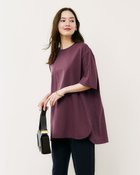 【ドゥクラッセ/DoCLASSE】の高密度シルコットン・5分袖ロングT/64㎝ ダークパープル|ID: prp329100004020895 ipo3291000000036009718