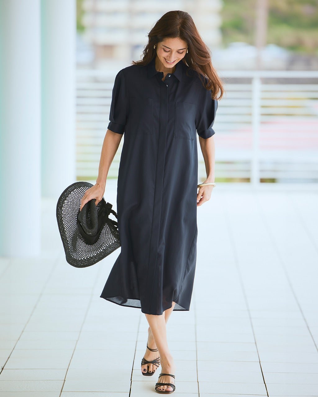 【ドゥクラッセ/DoCLASSE】のシアーダブルクロス・ミディシャツワンピース 人気、トレンドファッション・服の通販 founy(ファニー) 　ファッション　Fashion　レディースファッション　Fashion for Women　ワンピース　Dresses　シャツワンピース / 1枚で着映えコーデ　Shirt Dresses　シアー　Sheer, See-Through　スリーブ　Sleeve, Long Sleeve / Short Sleeve　セットアップ　Set-Up, Coordinated Outfit　チャーム　Charm, Pendant　フォルム　Silhouette, Form　フロント　Front, Front Design　ポケット　Pocket, Pocket Detail　マニッシュ　Mannish, Boyish　エレガント 上品　Elegant　夏　Summer　 other-1|ID: prp329100004020907 ipo3291000000032467080