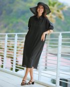 【ドゥクラッセ/DoCLASSE】のシアーダブルクロス・ミディシャツワンピース ブラック|ID: prp329100004020907 ipo3291000000034378309