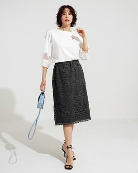 【ドゥクラッセ/DoCLASSE】のレイヤードレース・ストレートスカート 人気、トレンドファッション・服の通販 founy(ファニー) ファッション Fashion レディースファッション Fashion for Women スカート Skirts シンプル Simple, Minimal セットアップ Set-Up, Coordinated Outfit レース Lace, Lace Fabric 夏 Summer |ID:prp329100004020914