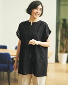 【ドゥクラッセ/DoCLASSE】のインドコットン・カットワークチュニック 人気、トレンドファッション・服の通販 founy(ファニー) ファッション Fashion レディースファッション WOMEN トップス・カットソー Tops/Tshirt インド India ストライプ Stripe チュニック Tunic ワーク Work thumbnail ブラック|ID: prp329100004020920 ipo3291000000028265401