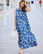 【ドゥクラッセ/DoCLASSE】のフレンチリネン・ノースリーブワンピース ブルー・パターン|ID: prp329100004020922 ipo3291000000033464534