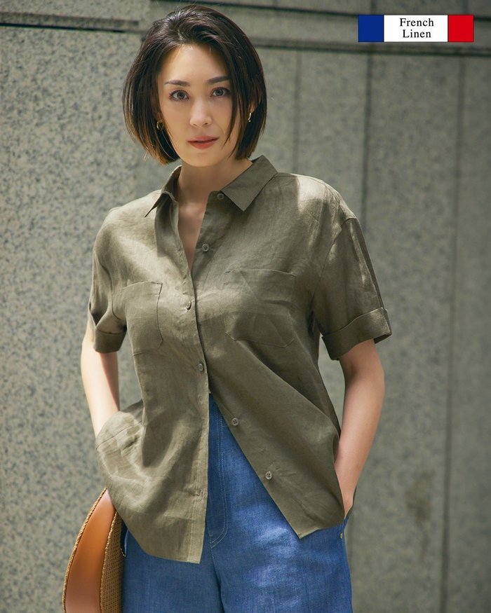 【ドゥクラッセ/DoCLASSE】の21番フレンチリネン・半袖シャツ インテリア・キッズ・メンズ・レディースファッション・服の通販 founy(ファニー) https://founy.com/ ファッション Fashion レディースファッション Fashion for Women トップス・カットソー Cut & Sew Tops シャツ・ブラウス・オフィスカジュアル Elegant Blouses & Button-Ups パッチ Patch, Appliqué フランス France, French フレンチ French, French Style ポケット Pocket, Pocket Detail リネン Linen, Linen Fabric 半袖 Short Sleeve, Half Sleeve |ID: prp329100004020923 ipo3291000000036009737