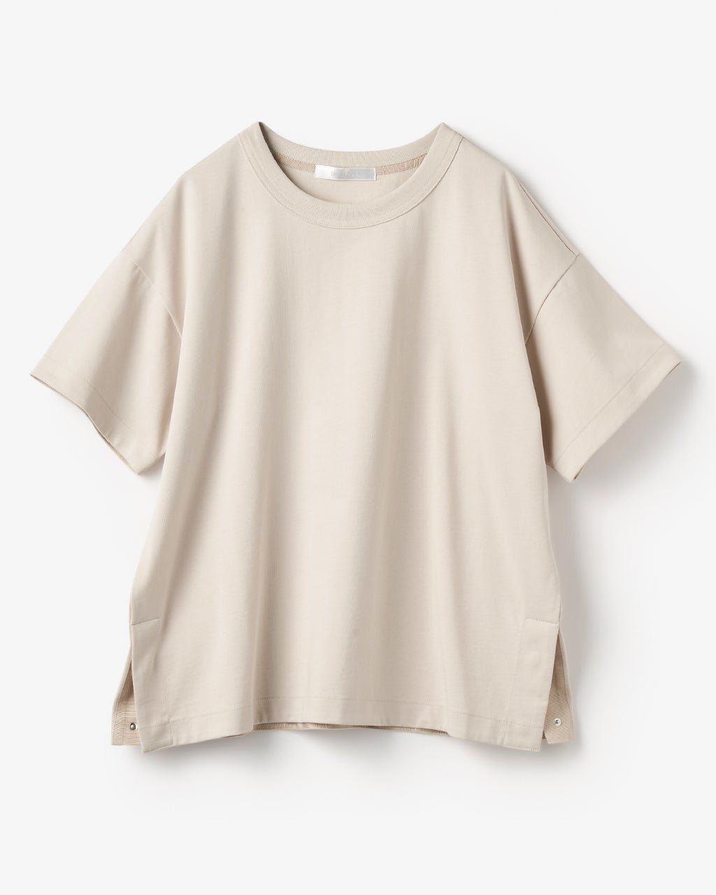 【ドゥクラッセ/DoCLASSE】の高密度シルコットン・クルーネックT インテリア・キッズ・メンズ・レディースファッション・服の通販 founy(ファニー) 　ファッション　Fashion　レディースファッション　Fashion for Women　トップス・カットソー　Cut & Sew Tops　シャツ・ブラウス・オフィスカジュアル　Elegant Blouses & Button-Ups　ロングTシャツ・Tシャツ　Longline T-Shirts & Tees　カットソー・ベーシックTシャツ　Cut-and-Sewn Tops / Stretch Tees & Basics　カットソー　Cut and Sewn Top　グログラン　Grosgrain, Grosgrain Ribbon　スリット　Slit, Slit Detail　フォルム　Silhouette, Form　夏　Summer　ライトグレー|ID: prp329100004020928 ipo3291000000032027177