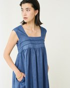 【ドゥクラッセ/DoCLASSE】のハイカウントリネン・ピンタックワンピース ブルー|ID: prp329100004024600 ipo3291000000032636847