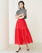 【ドゥクラッセ/DoCLASSE】のシルクコットン・ティアードスカート レッド|ID: prp329100004024604 ipo3291000000032636874