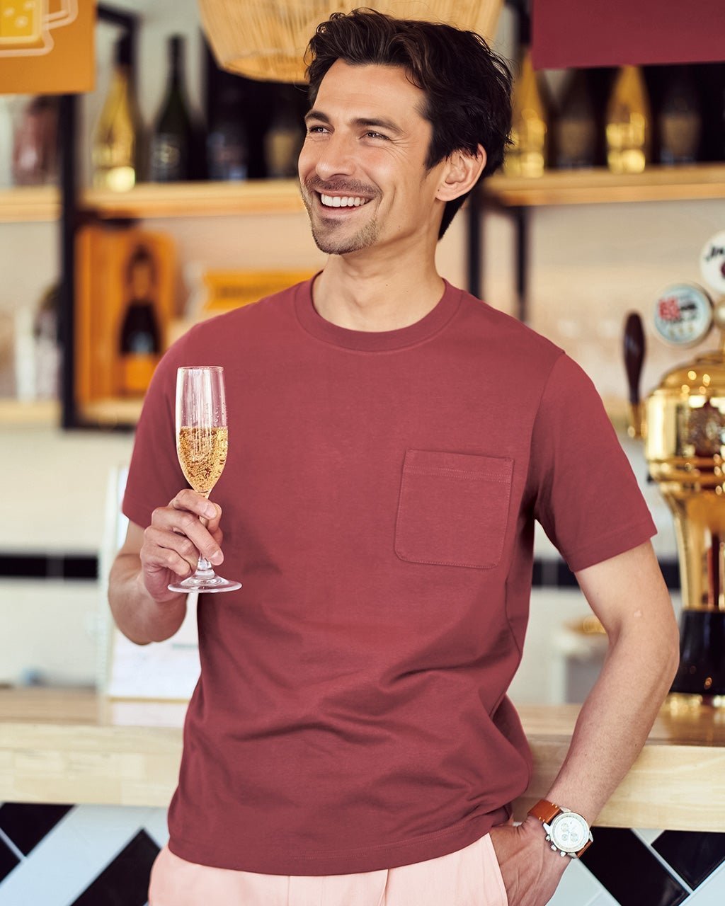 【ドゥクラッセ/DoCLASSE / MEN】のUSAコットン速乾T 半袖 インテリア・キッズ・メンズ・レディースファッション・服の通販 founy(ファニー) 　ファッション　Fashion　メンズファッション　Fashion for Men　トップス・カットソー　Cut & Sew Tops　メンズシャツ　Shirts　ポロシャツ / きれいめカジュアルスタイル　Polo Shirts　メンズ　Men's, Menswear　半袖　Short Sleeve, Half Sleeve　コーラルレッド|ID: prp329100004047744 ipo3291000000031673394