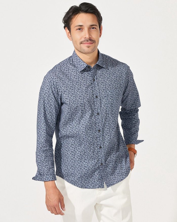 【ドゥクラッセ/DoCLASSE / MEN】のコットンプリントシャツ 長袖 インテリア・キッズ・メンズ・レディースファッション・服の通販 founy(ファニー) https://founy.com/ ファッション Fashion メンズファッション Fashion for Men カフス Cuff Design フィット Fit, Slim Fit メンズ Men's, Menswear ヨーク Yoke, Yoke Design 長袖 Long Sleeve, Full Sleeve |ID: prp329100004047775 ipo3291000000034257789