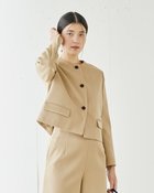 【ドゥクラッセ/DoCLASSE】のヴァージンウールMIX・ノーカラージャケット 人気、トレンドファッション・服の通販 founy(ファニー) ファッション Fashion レディースファッション Fashion for Women アウター Coat / Outerwear Collection レディースジャケット・軽アウター Jackets ノーカラージャケット / シンプル上品コーデ Collarless Jackets コンパクト Compact, Small Size シンプル Simple, Minimal ジャケット Jacket, Outerwear ストレッチ Stretch, Stretchy Fabric ベスト Vest, Waistcoat モダン Modern, Contemporary thumbnail ベージュ|ID: prp329100004131892 ipo3291000000034725389
