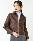 【ドゥクラッセ/DoCLASSE】のエコレザー・衿つきジャケット 人気、トレンドファッション・服の通販 founy(ファニー) ファッション Fashion レディースファッション WOMEN アウター Coat Outerwear ジャケット Jackets なめらか Smooth コンパクト Compact ジャケット Jacket ベスト Vest ワイド Wide thumbnail ブラウン|ID: prp329100004131893 ipo3291000000028266035