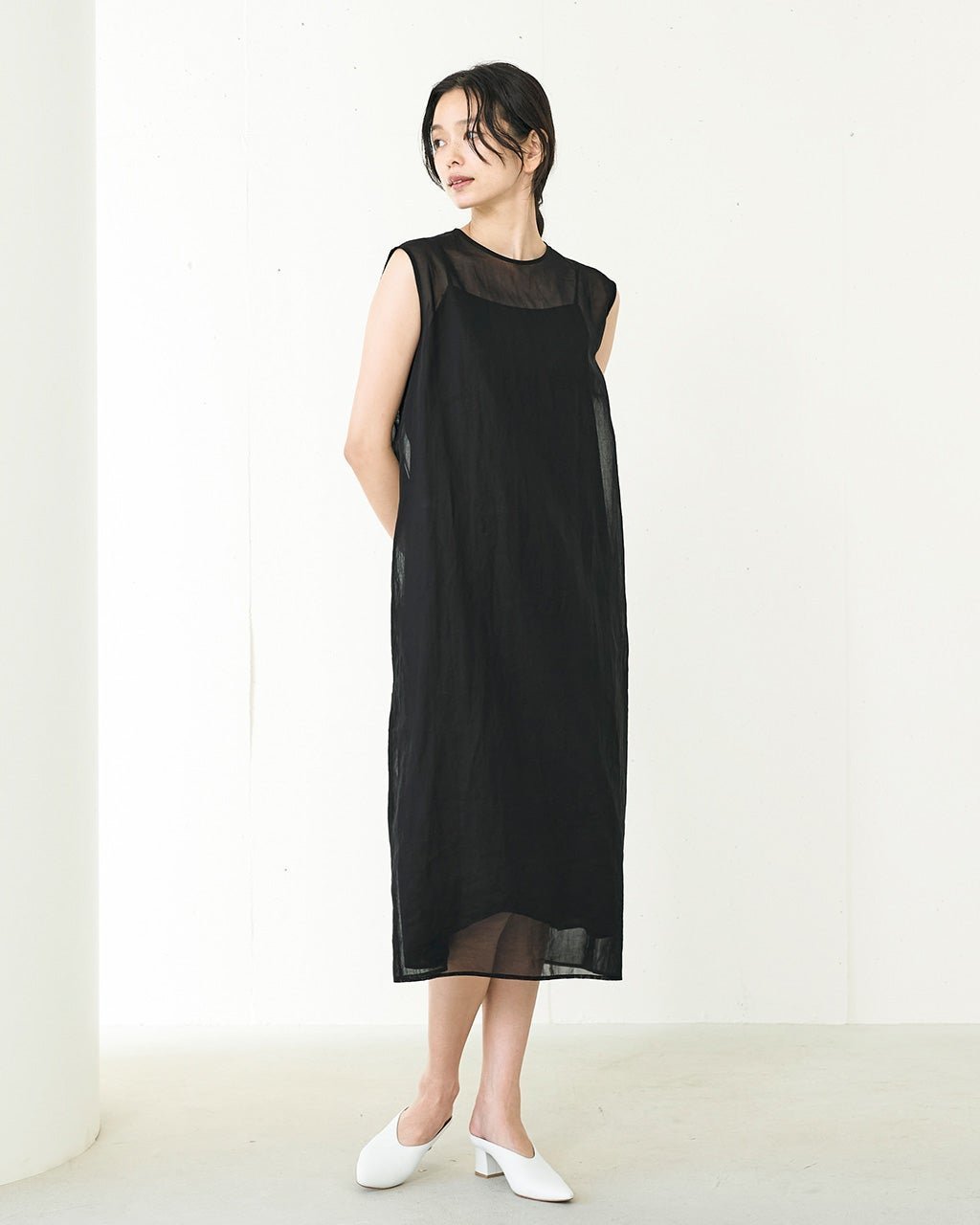 【ドゥクラッセ/DoCLASSE】のマーセライズコットン・ワンピース インテリア・キッズ・メンズ・レディースファッション・服の通販 founy(ファニー) 　ファッション　Fashion　レディースファッション　Fashion for Women　ワンピース　Dresses　秋　Autumn　ブラック|ID: prp329100004131910 ipo3291000000035735326