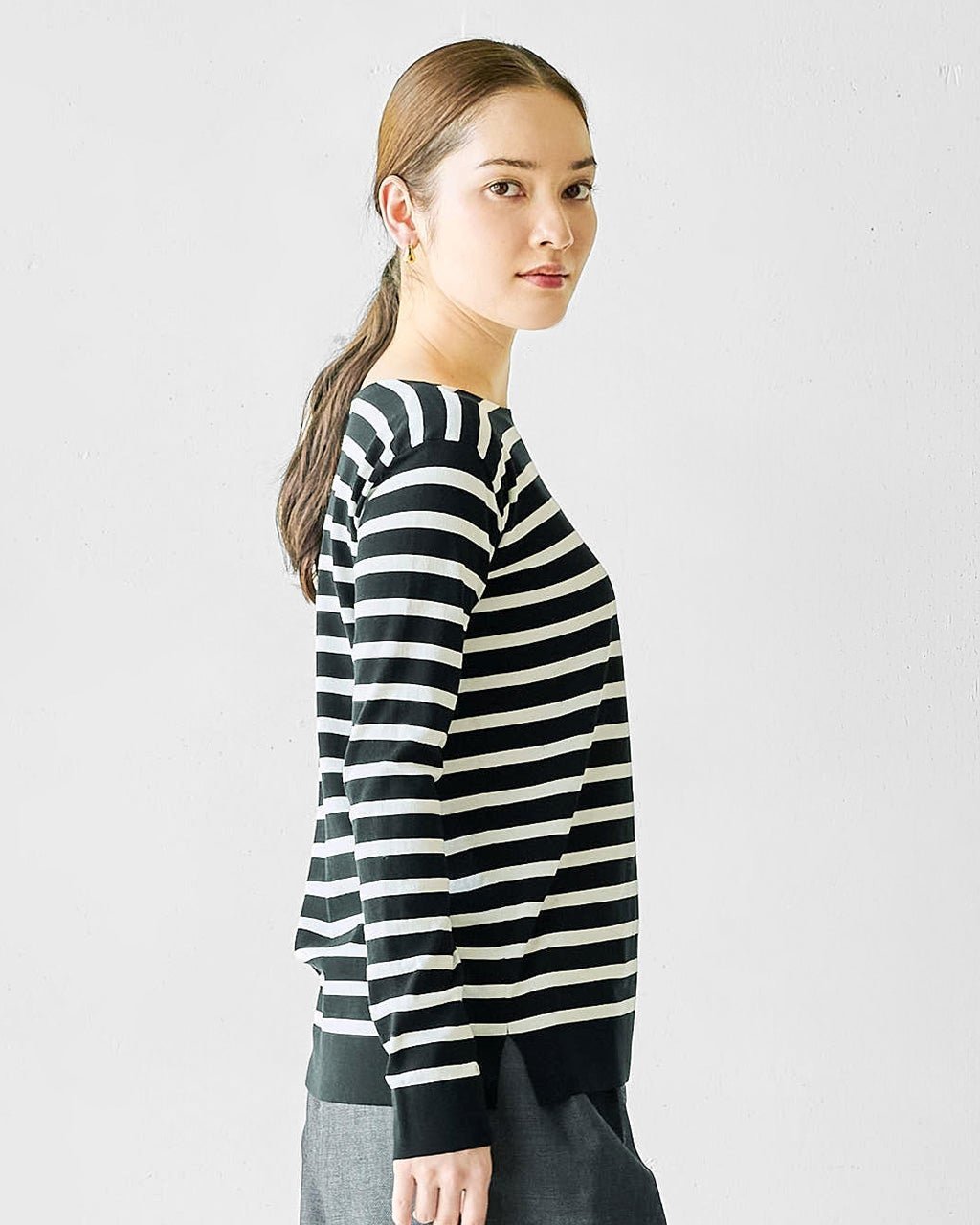 【ドゥクラッセ/DoCLASSE】のコットンニット・ボーダープルオーバー 人気、トレンドファッション・服の通販 founy(ファニー) 　ファッション　Fashion　レディースファッション　WOMEN　トップス・カットソー　Tops/Tshirt　ニット　Knit Tops　プルオーバー　Pullover　スマート　Smart　ボーダー　Border　長袖　Long Sleeve　 other-1|ID: prp329100004131912 ipo3291000000029992032