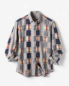 【ドゥクラッセ/DoCLASSE / MEN】のダブルガーゼ・パッチワークシャツ レッド・パターン|ID: prp329100004131922 ipo3291000000028266113