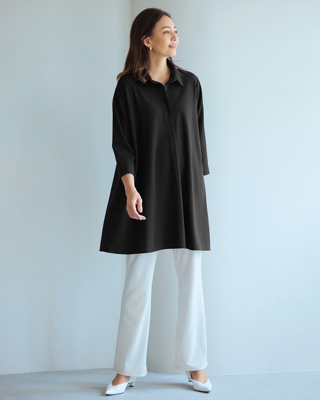 【ドゥクラッセ/DoCLASSE】のストレッチジョーゼット・ スキッパーチュニック 人気、トレンドファッション・服の通販 founy(ファニー) ファッション Fashion レディースファッション Fashion for Women トップス・カットソー Cut & Sew Tops カットソー Cut and Sewn Top サテン Satin, Glossy Fabric ジョーゼット Georgette, Semi-Sheer Fabric スキッパー Skipper, Open Collar ストレッチ Stretch, Stretchy Fabric チュニック Tunic, Long Top フレア Flare, Flared other-1|ID: prp329100004131936 ipo3291000000034200420