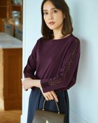 【ドゥクラッセ/DoCLASSE】のレースデザイン/7分袖・ドゥクラッセTシャツ ダークパープル|ID: prp329100004131978 ipo3291000000033542860