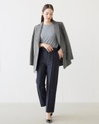 【ドゥクラッセ/DoCLASSE】の二重織り・ピンタックパンツ ネイビー|ID: prp329100004134454 ipo3291000000034725449