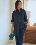 【ドゥクラッセ/DoCLASSE】のドレープデニム・ノーカラーロングシャツ 人気、トレンドファッション・服の通販 founy(ファニー) ファッション Fashion レディースファッション WOMEN トップス・カットソー Tops/Tshirt シャツ/ブラウス Shirts/Blouses NEW・新作・新着・新入荷 New Arrivals スリーブ Sleeve チュニック Tunic デニム Denim フェイス Face フリル Frills ロング Long thumbnail インディゴ|ID: prp329100004134523 ipo3291000000028287543