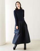 【ドゥクラッセ/DoCLASSE】のタフタ切替・パールボタン付きニットワンピ 人気、トレンドファッション・服の通販 founy(ファニー) ファッション Fashion レディースファッション Fashion for Women ワンピース Dresses ニットワンピース Knit Dresses タフタ Taffeta, Structured Fabric ドッキング Docking, Mixed Material パール Pearl, Pearl Accent フェミニン Feminine, Girly 切替 Switching, Contrast Panel thumbnail ミッドナイトブルー|ID: prp329100004134570 ipo3291000000035894289