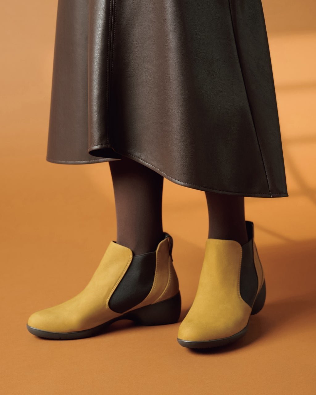 【フィットフィット/fitfit】のレザーサイドゴアアンクルブーツ インテリア・キッズ・メンズ・レディースファッション・服の通販 founy(ファニー) 　ファッション　Fashion　レディースファッション　Fashion for Women　インソール　Shoe Insole　ショート　Short, Short Length　シンプル　Simple, Minimal　フィット　Fit, Slim Fit　メッシュ　Mesh, Net Fabric　抗菌　Antibacterial, Bacteria-Resistant　マスタード|ID: prp329100004144596 ipo3291000000036158951