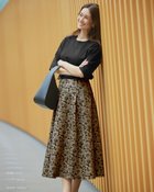 【ドゥクラッセ/DoCLASSE】のダブル編みジャージー・切替えフレアスカート ブラックパターン|ID: prp329100004150841 ipo3291000000031976427