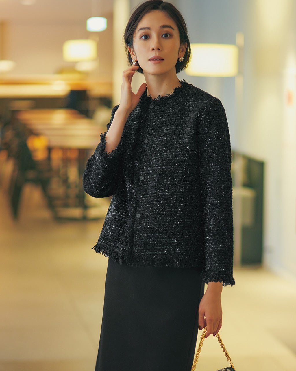 【ドゥクラッセ/DoCLASSE】のラメツイード・ノーカラージャケット 人気、トレンドファッション・服の通販 founy(ファニー) 　ファッション　Fashion　レディースファッション　Fashion for Women　アウター　Coat / Outerwear Collection　レディースジャケット・軽アウター　Jackets　ノーカラージャケット / シンプル上品コーデ　Collarless Jackets　コンパクト　Compact, Small Size　ジャケット　Jacket, Outerwear　ツイード　Twill, Twill Weave　フィット　Fit, Slim Fit　ベスト　Vest, Waistcoat　ワイド　Wide, Wide Fit　 other-1|ID: prp329100004157782 ipo3291000000034725440